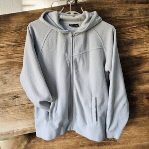 Oakley Sweatshirt Mens Large Gray Logo Fleece Y2K Full Zip Long Sleeve Hoodie